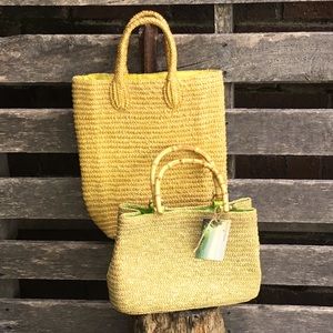 Set of two straw tote/purses